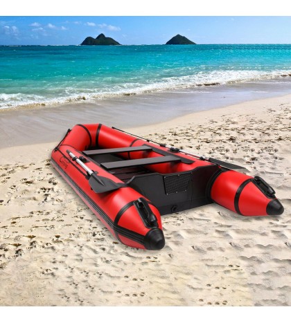 New 7.5ft Inflatable Water Sports Tender Rafting Fishing Dinghy Boat Black Red