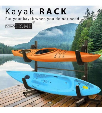 VIVOHOME Freestanding Kayak Rack Canoe Surfboard Snowboard Carrier Storage Stand