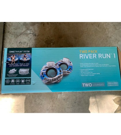 INTEX River Run I Inflatable Sports Lounge Tube (2 Pack)