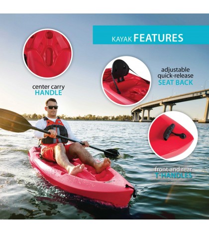 Daylite 8 ft Sit-on-top Kayak (Paddle Included),Top Seller, Max 45 days Delivery