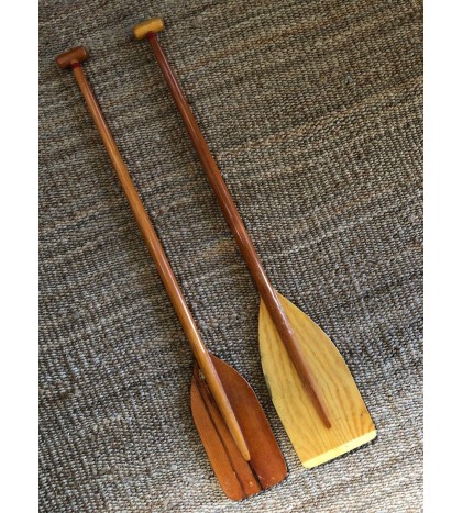 Vintage PAIR of SAWYER Woodworking LOGO Wood Canoe Kayak Paddles 44