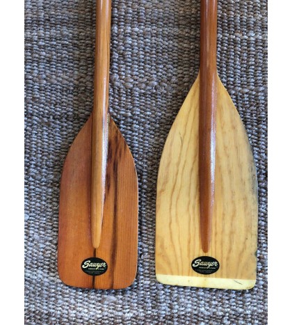Vintage PAIR of SAWYER Woodworking LOGO Wood Canoe Kayak Paddles 44
