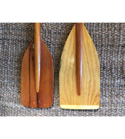Vintage PAIR of SAWYER Woodworking LOGO Wood Canoe Kayak Paddles 44