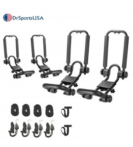 2 Pairs Universal Double Folding Kayak Rack Roof top Carrier Boat J-Bar Rack 2 Pairs Universal Double Folding Kayak Rack Roof top Carrier Boat J-Bar Rack