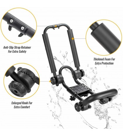 2 Pairs Universal Double Folding Kayak Rack Roof top Carrier Boat J-Bar Rack