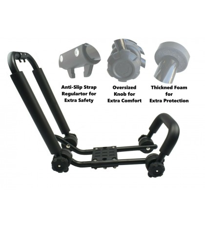 2 Pairs Universal Double Folding Kayak Rack Roof top Carrier Boat J-Bar Rack