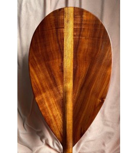 Slightly Curly Koa Paddle with T-handle - Hawaiian Outrigger Canoe Paddling