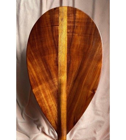 Slightly Curly Koa Paddle with T-handle - Hawaiian Outrigger Canoe Paddling