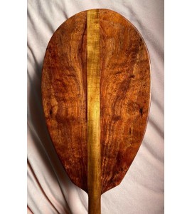 Curly Koa Burl Paddle with T-handle - Hawaiian Outrigger Canoe Paddling