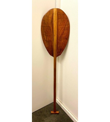 Curly Koa Burl Paddle with T-handle - Hawaiian Outrigger Canoe Paddling