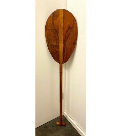 Curly Koa Burl Paddle with T-handle - Hawaiian Outrigger Canoe Paddling