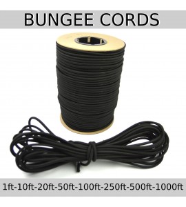 Black Bungee Cord Marine Grade Heavy Duty Shock Rope Tie Down Stretch Band
