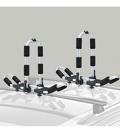2 in 1 Kayak Rack,Aluminum Folding J Bar Kayak Rooftop Racks,1 Pair Car Roof