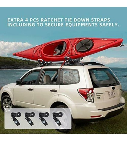 2 in 1 Kayak Rack,Aluminum Folding J Bar Kayak Rooftop Racks,1 Pair Car Roof