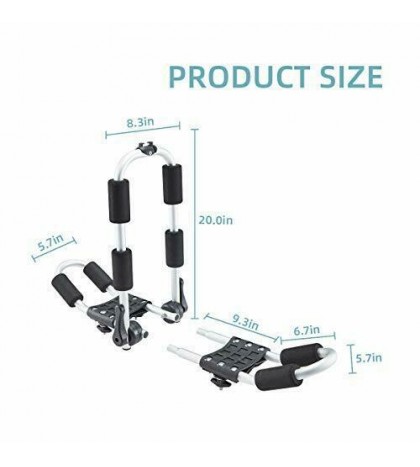 2 in 1 Kayak Rack,Aluminum Folding J Bar Kayak Rooftop Racks,1 Pair Car Roof