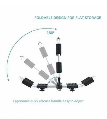 2 in 1 Kayak Rack,Aluminum Folding J Bar Kayak Rooftop Racks,1 Pair Car Roof