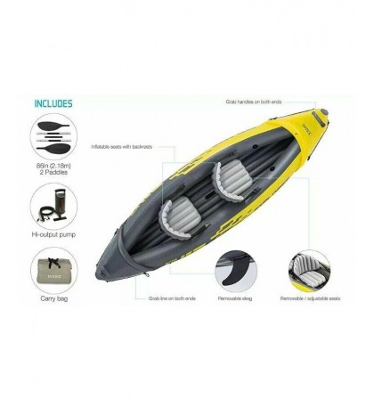 ⭐️NEW⭐️ Intex Explorer K2 Kayak 2-Person Inflatable Kayak Set w/ Aluminum Oars