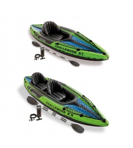 Intex 1-Person Inflatable Kayak w/ 2-Person Inflatable Kayak both w/ oars & pump Intex 1-Person Inflatable Kayak w/ 2-Person Inflatable Kayak both w/ oars & pump