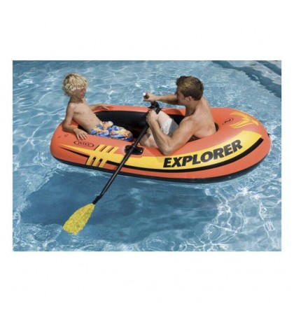Intex Explorer 200 Inflatable 2 Person River Boat Raft Set w/ Oars & Pump (Pair)