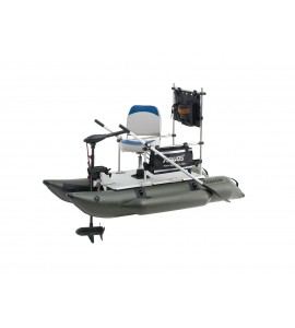 AQUOS New 7.5ft Pontoon Boat&Guardbar&Seat&BowMount 55lbs motor for Fishing