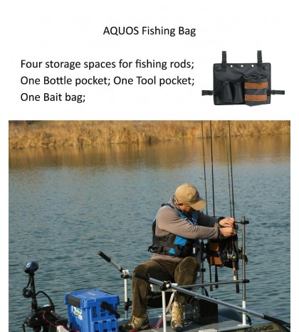 AQUOS New 7.5ft Pontoon Boat&Guardbar&Seat&BowMount 55lbs motor for Fishing