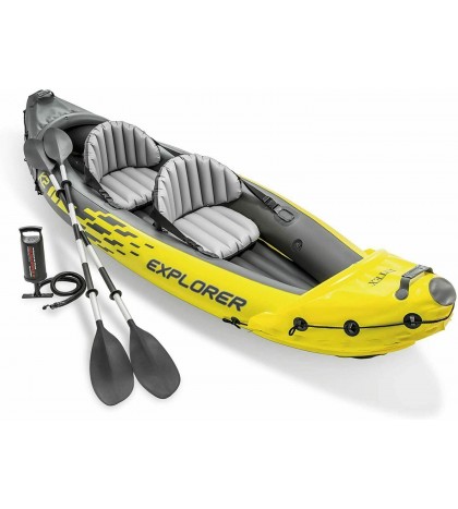Intex Explorer K2 Kayak 2-Person Inflatable Set w Aluminum Oars Air Pump 68307EP