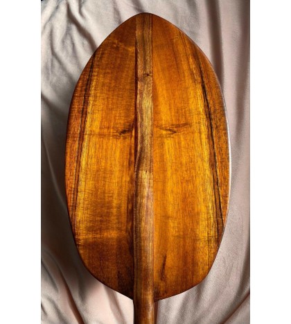 Rare Slightly Curly Koa Paddle with Oversized Blade - Hawaiian Outrigger Canoe
