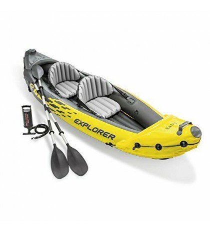 Explorer K2 Kayak, 2-Person Inflatable Kayak Set with Aluminum Oars and