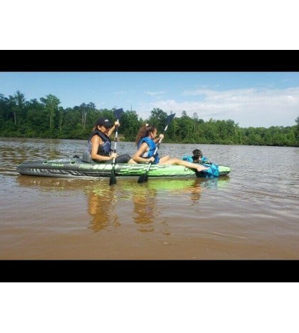 Intex Challenger K2 2-Person Inflatable Sporty Kayak + Oars And Pump