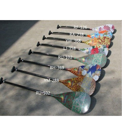ZJ Lightweight Carbon Outrigger Canoe OC Paddle Bent Shaft With Graphic Design