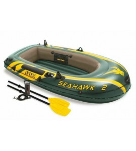 Rubber Boat Kit PVC Inflatable Fishing Drifting Rescue Raft Boat Life Jacket Two