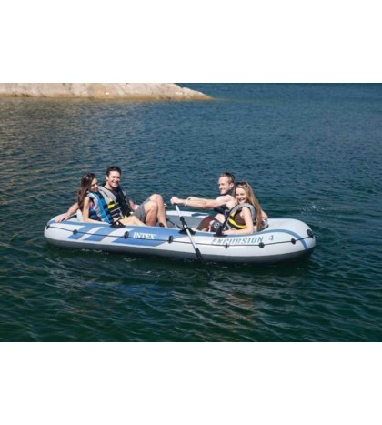 INTEX Excursion 4 Inflatable River/Lake Raft Set | 68324EP (Lightly Used)