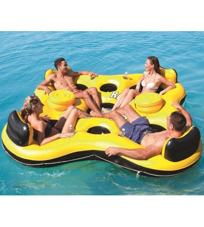 PVC 4 Person Fishing Swimming Water Sports Inflatable Boat Rest Floating Island