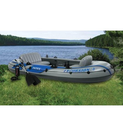 Intex Excursion 4 Inflatable Raft/Fishing Boat Set With 2 Oars(Open Box)(2 Pack)