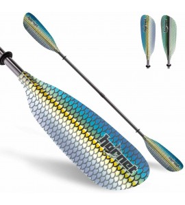 Graphic Fiberglass Multi Functional Kayak Paddle (Blue Scale Design)