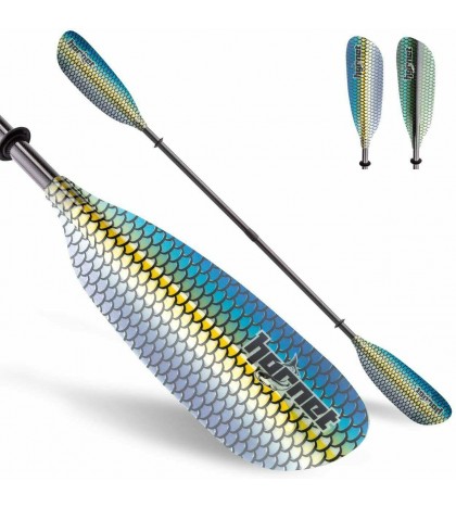 Graphic Fiberglass Multi Functional Kayak Paddle (Blue Scale Design)