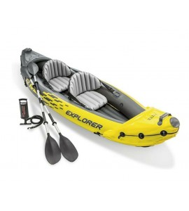 New Explorer K2 Kayak, 2-Person Inflatable Kayak Set with Aluminum Oars, Water