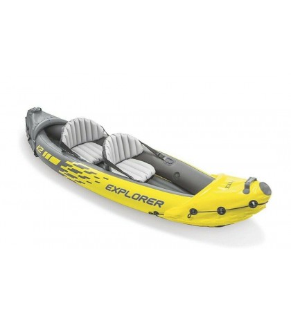 New Explorer K2 Kayak, 2-Person Inflatable Kayak Set with Aluminum Oars, Water
