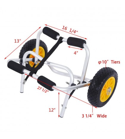 Canoe Cart Kayak Boat Carrier Dolly Trailer Trolley Transport Wheel Tote Wheel