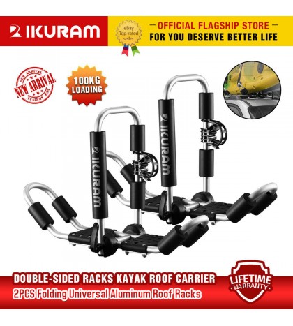 IKURAM 2 bilateral kayaks roof racks Carrier canoe ski holder Folding Universal
