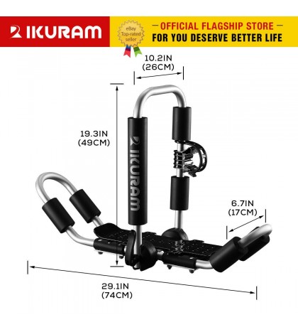 IKURAM 2 bilateral kayaks roof racks Carrier canoe ski holder Folding Universal
