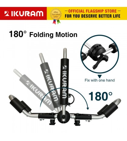 IKURAM 2 bilateral kayaks roof racks Carrier canoe ski holder Folding Universal