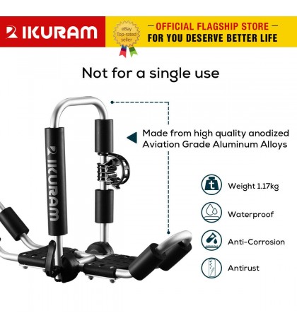 IKURAM 2 bilateral kayaks roof racks Carrier canoe ski holder Folding Universal