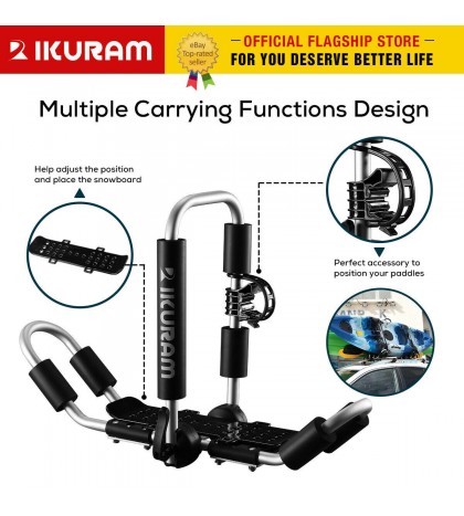 IKURAM 2 bilateral kayaks roof racks Carrier canoe ski holder Folding Universal