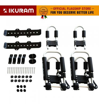 IKURAM 2 bilateral kayaks roof racks Carrier canoe ski holder Folding Universal