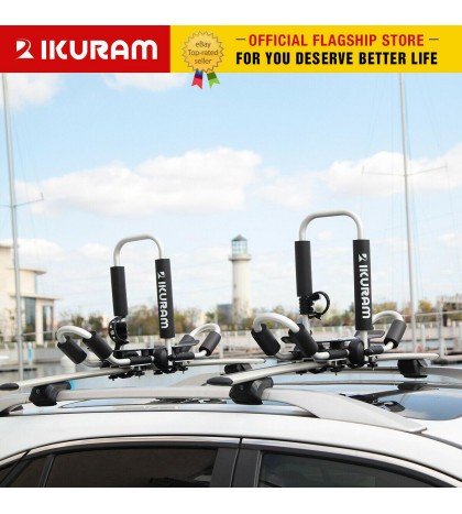 IKURAM 2 bilateral kayaks roof racks Carrier canoe ski holder Folding Universal