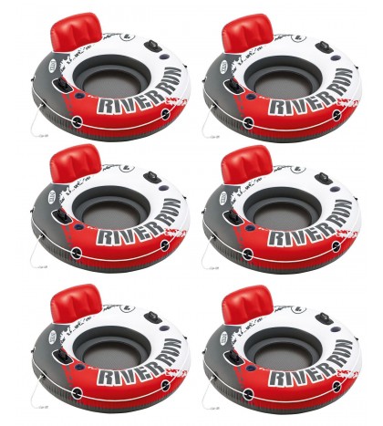 Intex River Run 1 Inflatable Floating Tube Raft for Lake, River, & Pool (6 Pack)