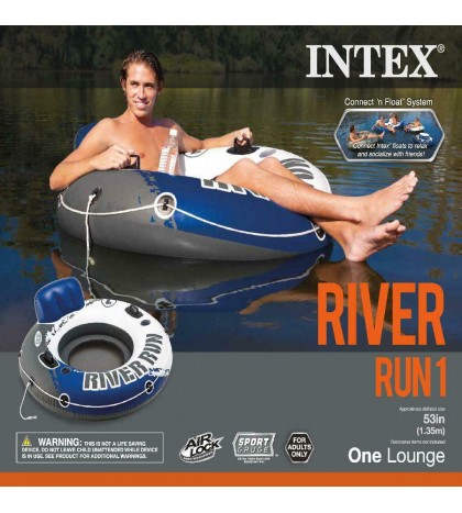Intex River Run 1 Inflatable Floating Tube Raft for Lake, River, & Pool (6 Pack)