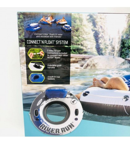 Intex River Run I Inflatable Tubes 1 Person Blue & White Six Pack 58825 New 6pk