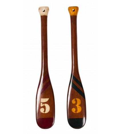 Decorative Backpack Rowing Rowboat Brown Wooden  Oars Set of Two